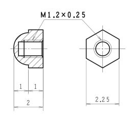 M1.2 Hexagon cap nut